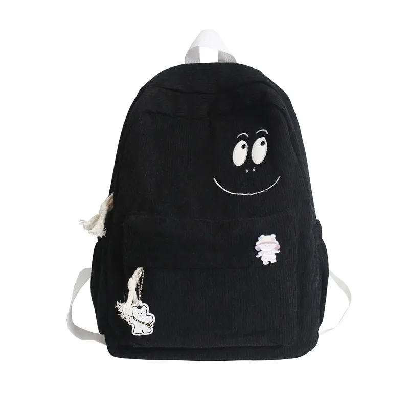 Female Kawaii Corduroy Laptop College Backpack Trendy Girl Green Cool Cute Bag Fashion Women School Bag Lady Travel Backpack