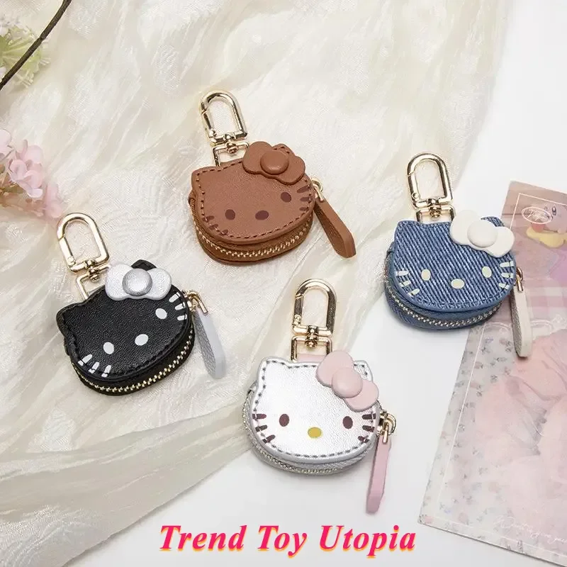 

Anime Peripherals Sanrio Hello Kitty Keychain Cat Creative Leather Bag Pendant Kawaii Fashion Clothing Accessories Birthday Gift