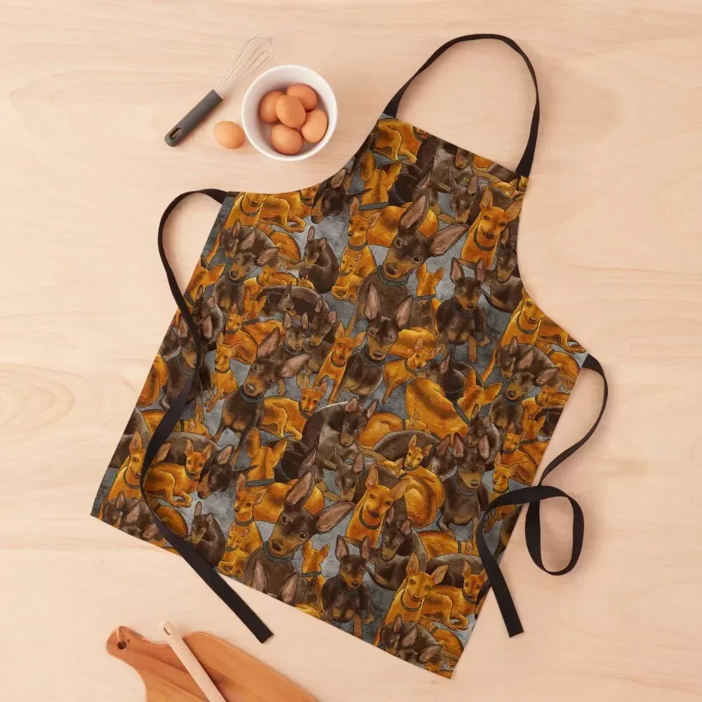 

Miniature Pinscher Dog Pattern Watercolour Apron New year's Teacher for women halloween Apron