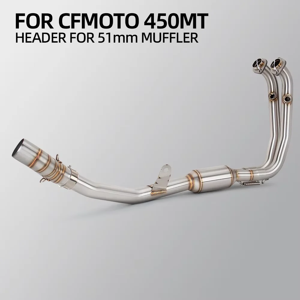 

Slip on for cfmoto 450MT Motorcycle Exhaust Systems Escape Stainless Front Middle Full Header Pipe Connect Original Muffler