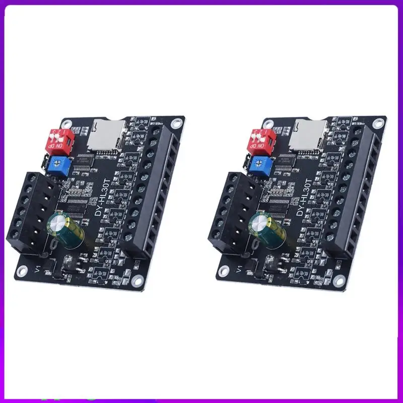 -A26M 2X 30W MP3 Voice Playback Module DY-L30T 9 Trigger Music Player Power Amplifier Board TF Card 32G Max WAV DC 12V 24V A