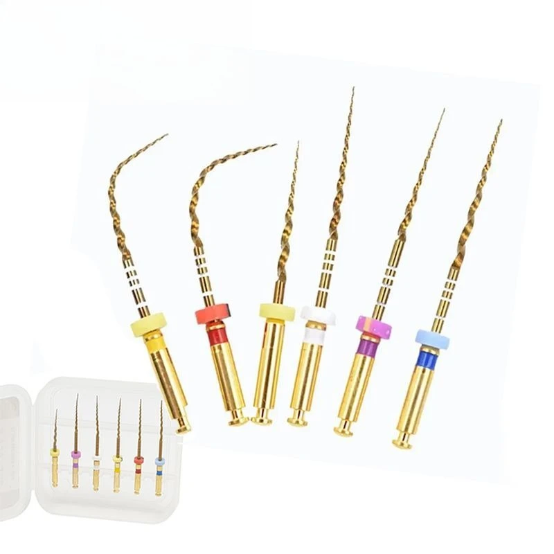 

6PS/Set Dental Gold Root Canal File Nickel Titanium File Corrosion Resistance Wear-resistant Laboratory Material Components Tool