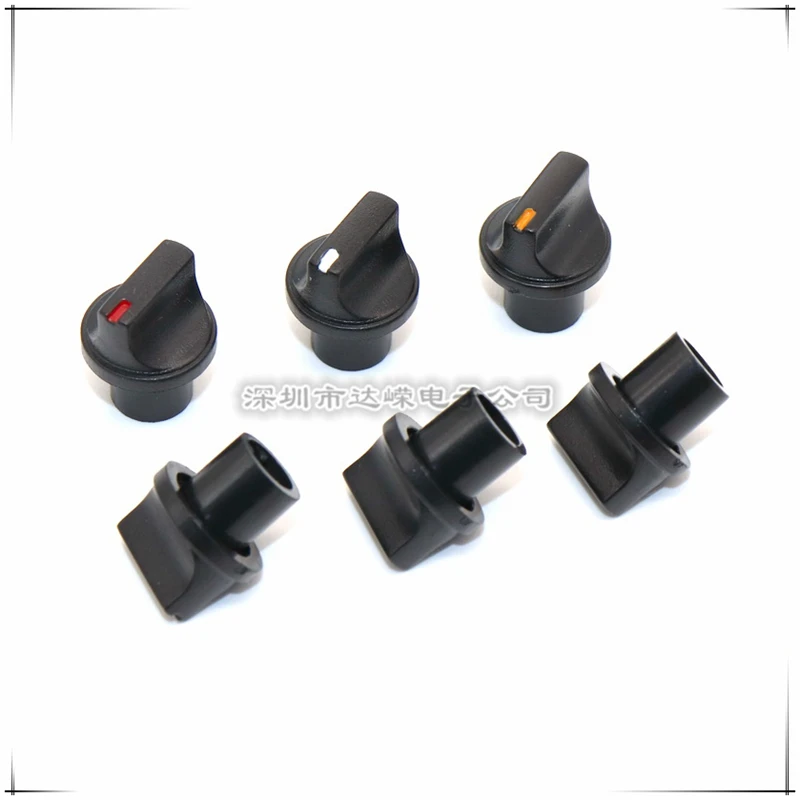10PCS 13*15.5MM Duckbill Shape Plastics Straight Line Type Potentiometer Knob Amplifier Volume Knob Cap D Axis Inner Hole 6MM