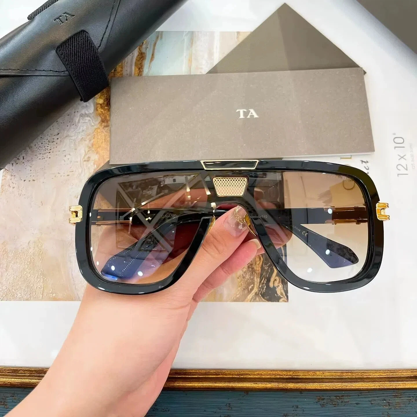 

Original Factory For DIYTA DT GRAND BEM DTS164 With Brand Box Oversized Acetate Frame Luxury UV400 Business Men Women Sunglasses