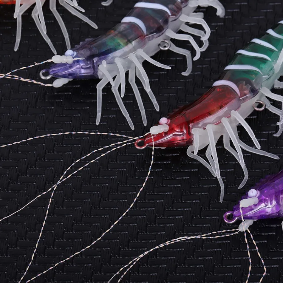 1 قطعة مضيئة الصيد إغراء الخشب الروبيان خطاف صيد على شكل سمكة أفقي غرق إغراء الأخطبوط الحبار Egi الطعم لوازم الصيد