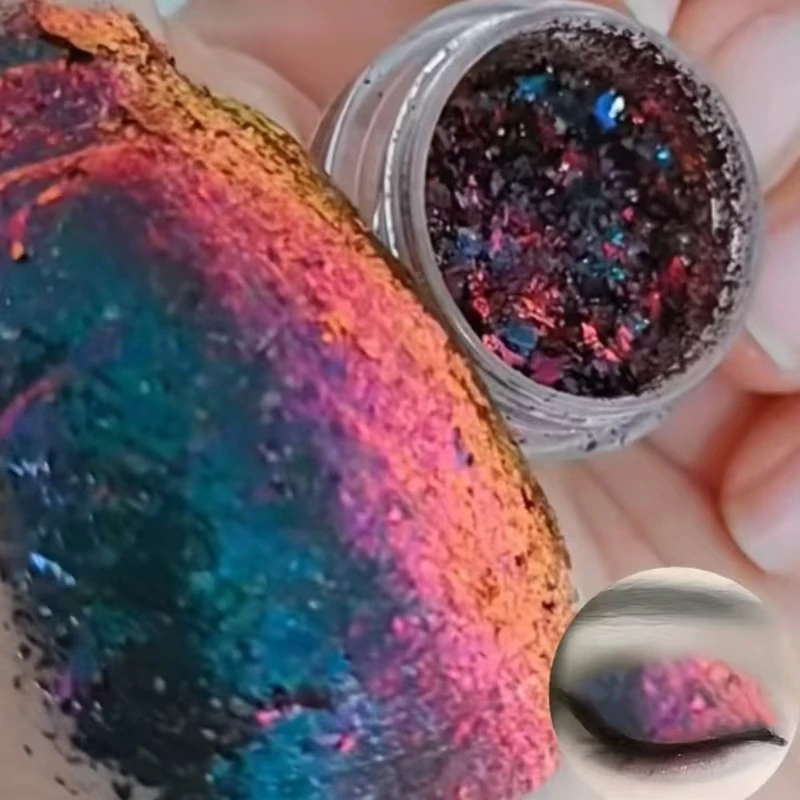 Sombra preta e vermelha piscando maquiagem para os olhos cosméticos corporais adequados para festival de música feminino