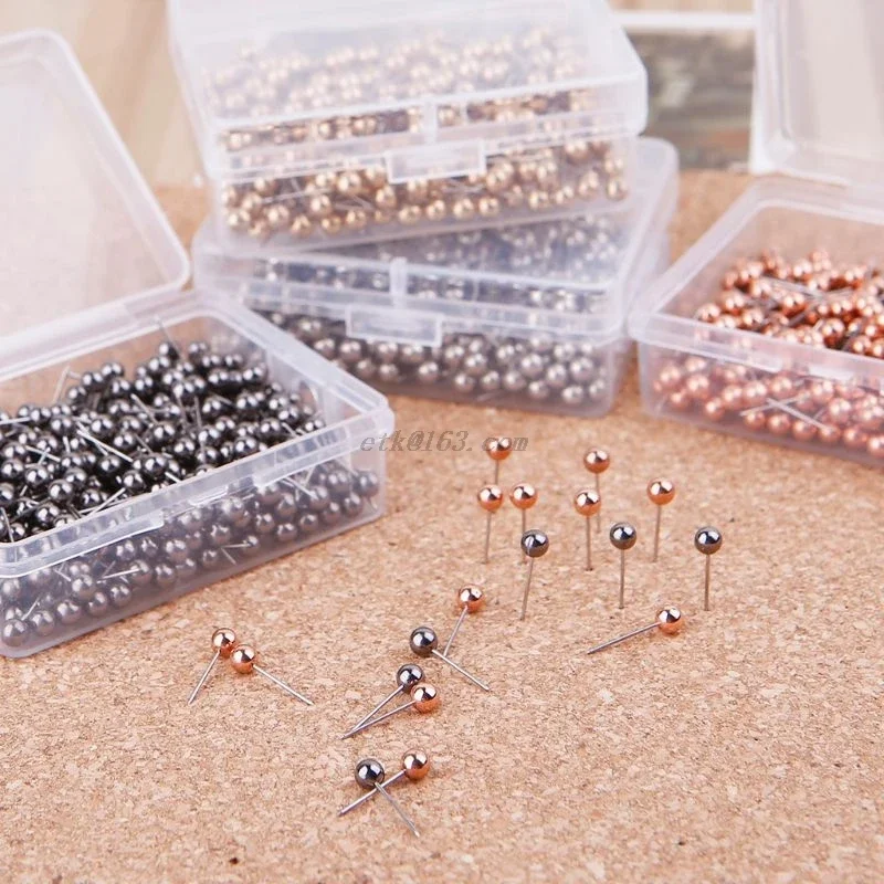 400pcs Round Plastic Head Steel Point Push Pins Map Thumb Tacks Pin Office School Supplies