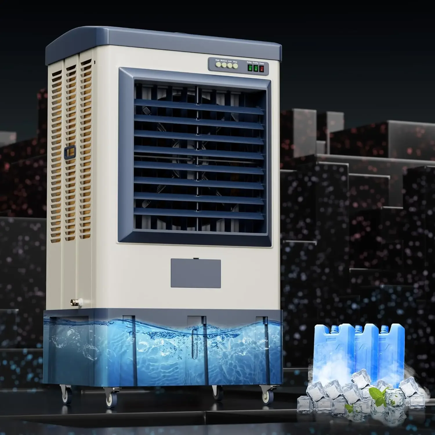 

4800CFM Portable Evaporative Air Cooler with Continuous Auto Fill,Outdoor Cooling Fan 10.6 Gal Tank,120°Oscillation