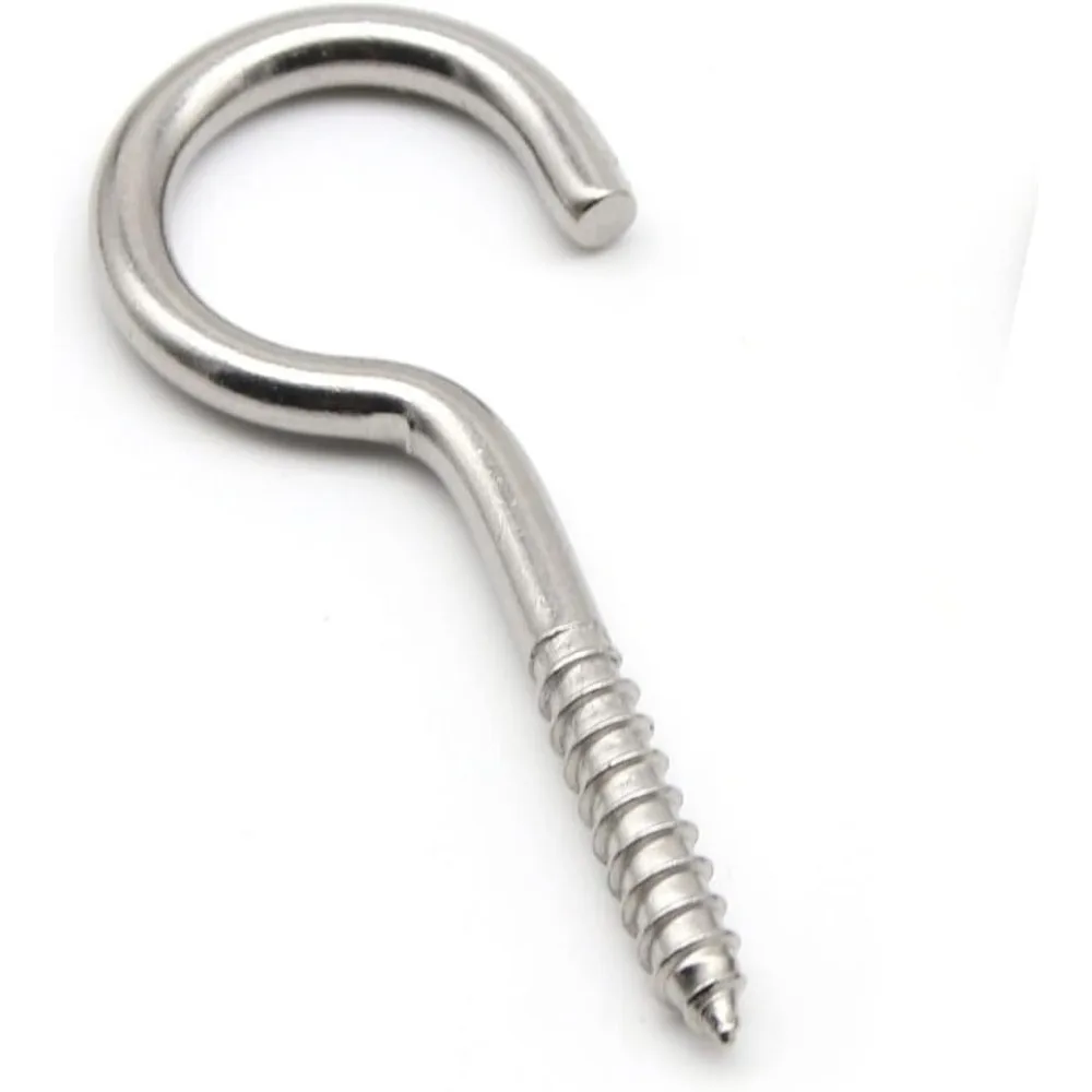 2Pcs M3 Eye Screws Hooks Self-Tapping Ceiling Hooks Metal Cup Hooks for Plant Bracket,Wind Chimes Stainless Steel