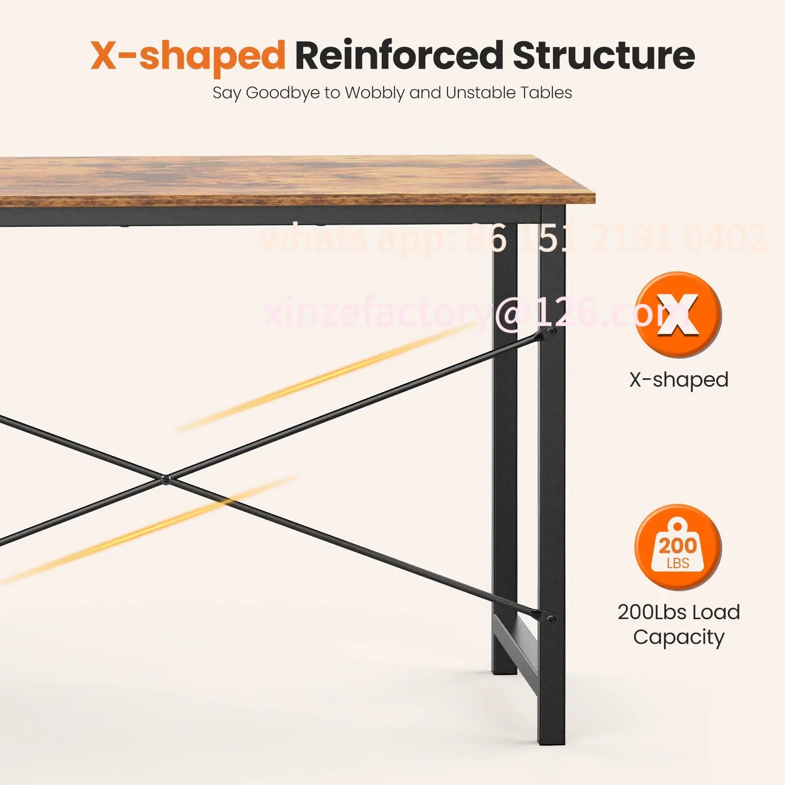 Customizable JHK 47IN Computer Desk with 2 Drawers For Study Office Gaming Wood Table with Adjustable Position Drawers Modern Wo