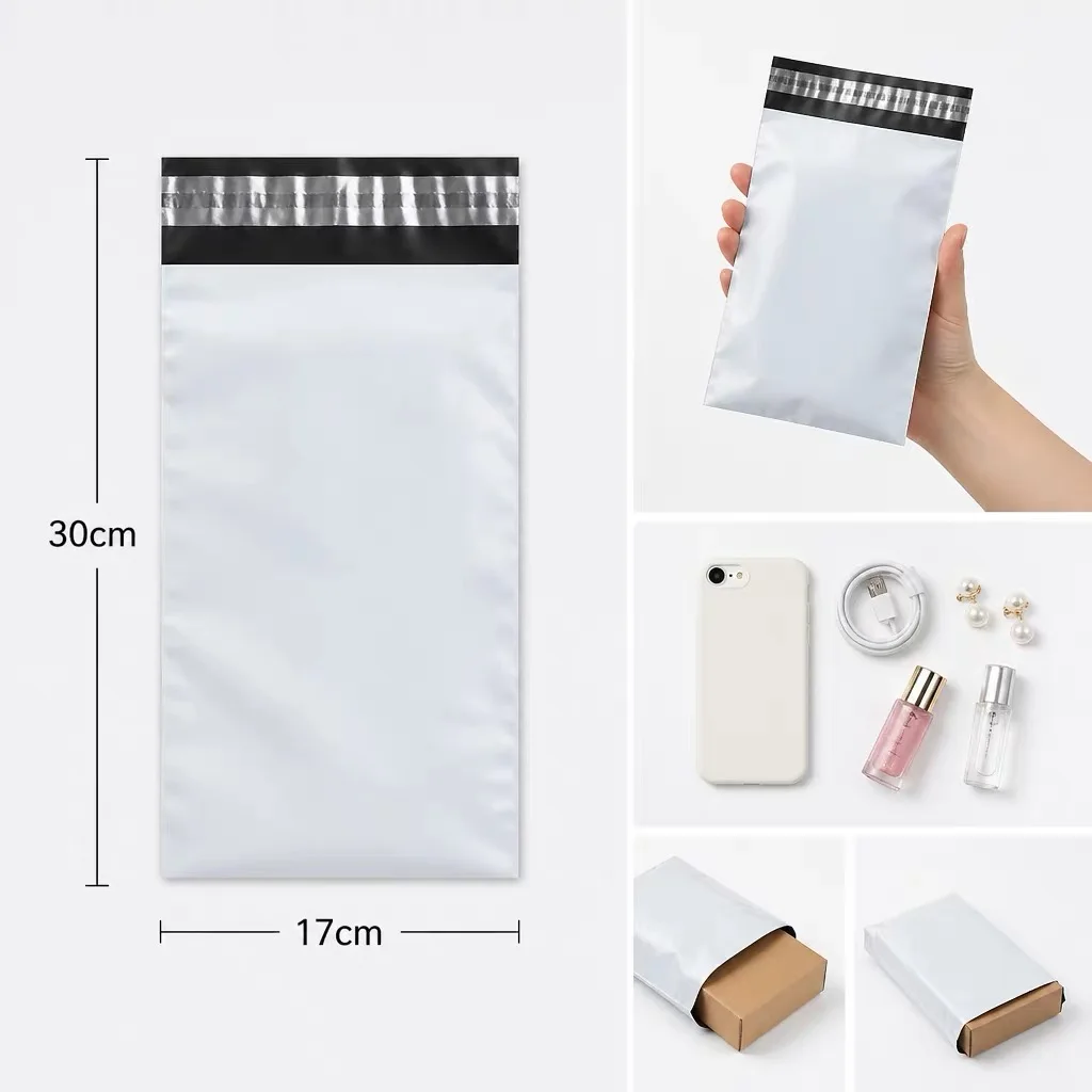 50Pcs White Courier Mailer Bags Packaging Poly Package Plastic Self-Adhesive Mailing Express Bag Envelope Postal Pouch Mailing image 3