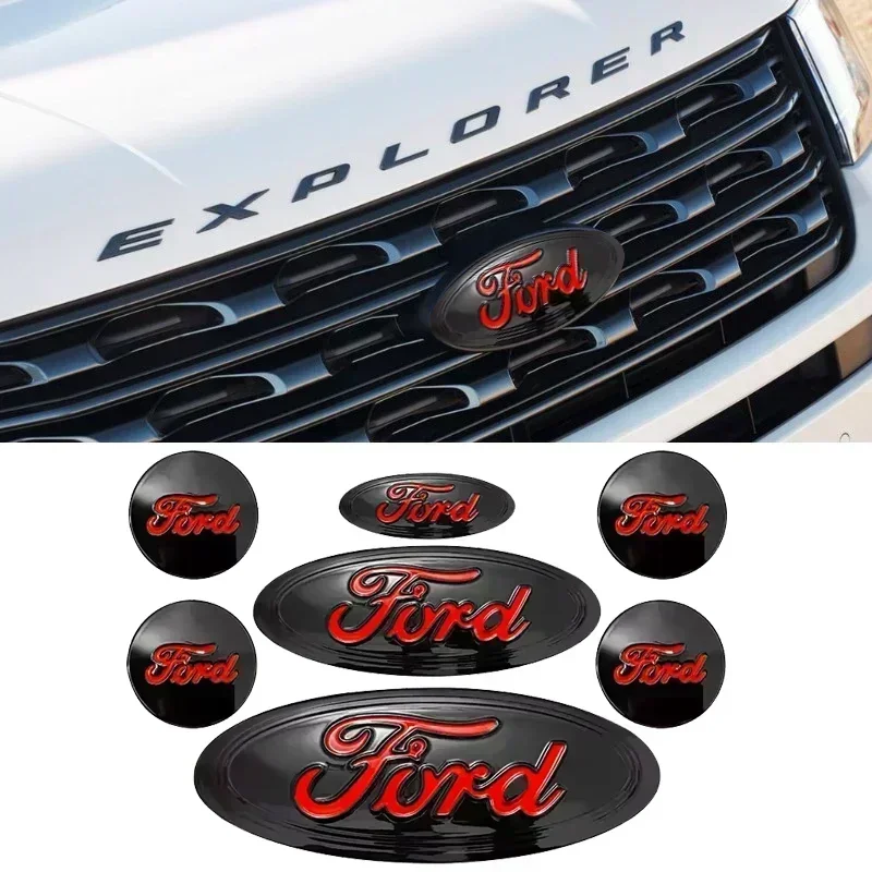 

Ford Red Color Metal Emblem | Steering Wheel/Front Badge/Rear Tail Accessory | For Explorer Escape Edge Focus Taurus Mondeo Kuga