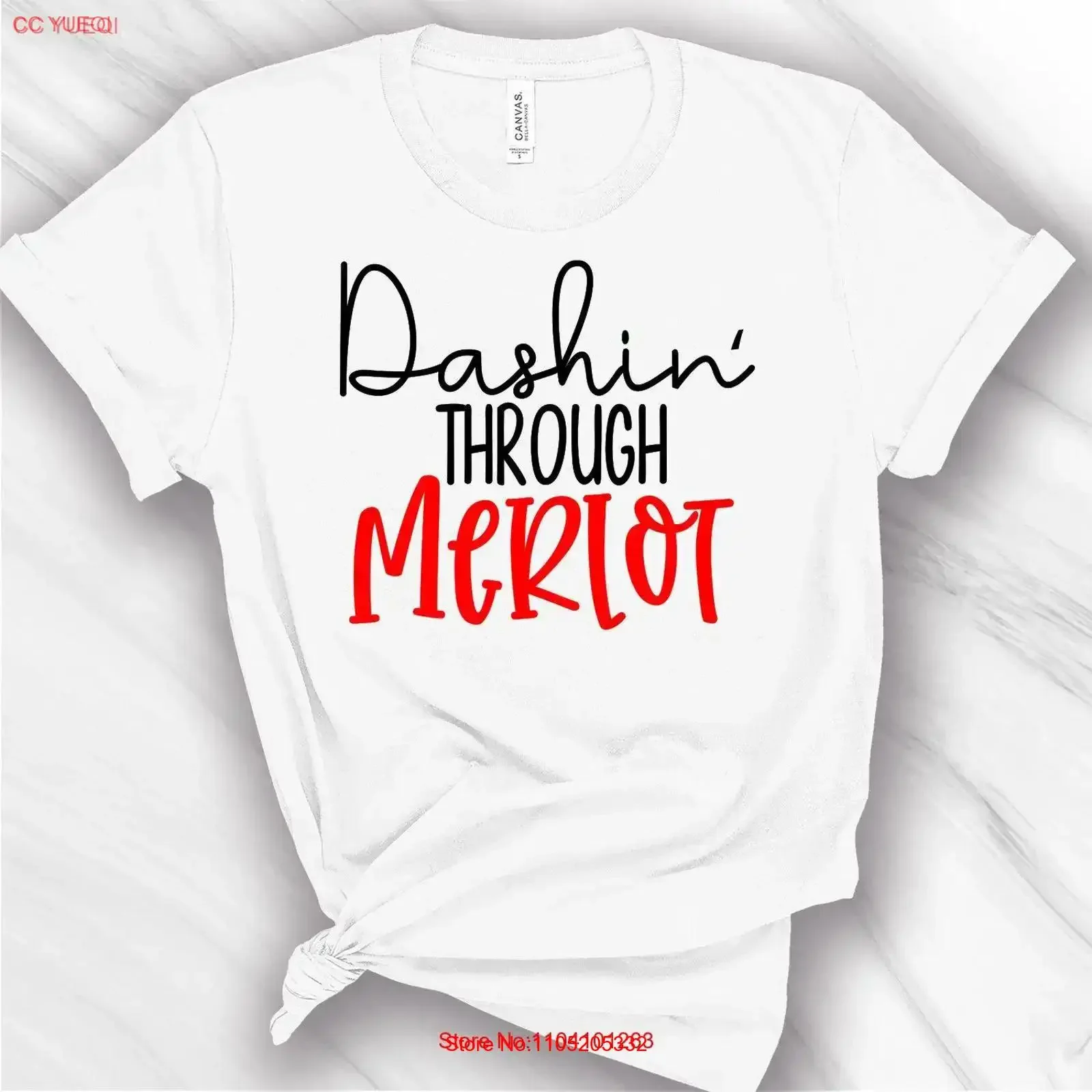 Dashin' through MerloT camiseta bebiendo Navidad mujer lindo vino Hola vacaciones de invierno vintage lavado estirado gráfico