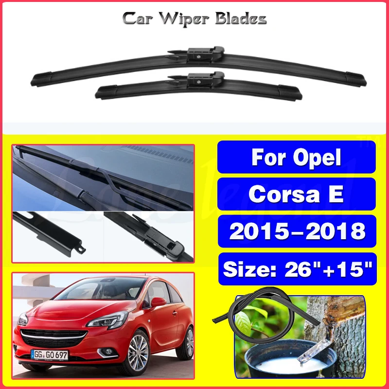 

Front Wiper Blades For Opel Corsa E 2015-2018 Windshield Windscreen Window 26"+15" 2015 2016 2017 2018