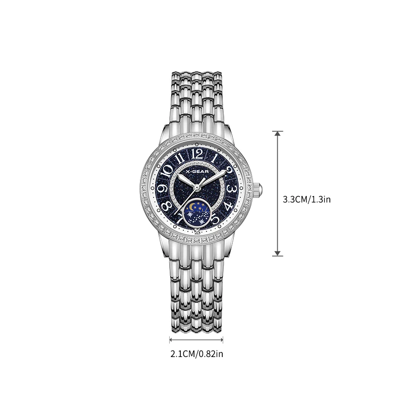 Ladies' Watch Automatic Mechanical Diamond-Inlaid Starry Sky Elegant Stainless Steel Wristwatch