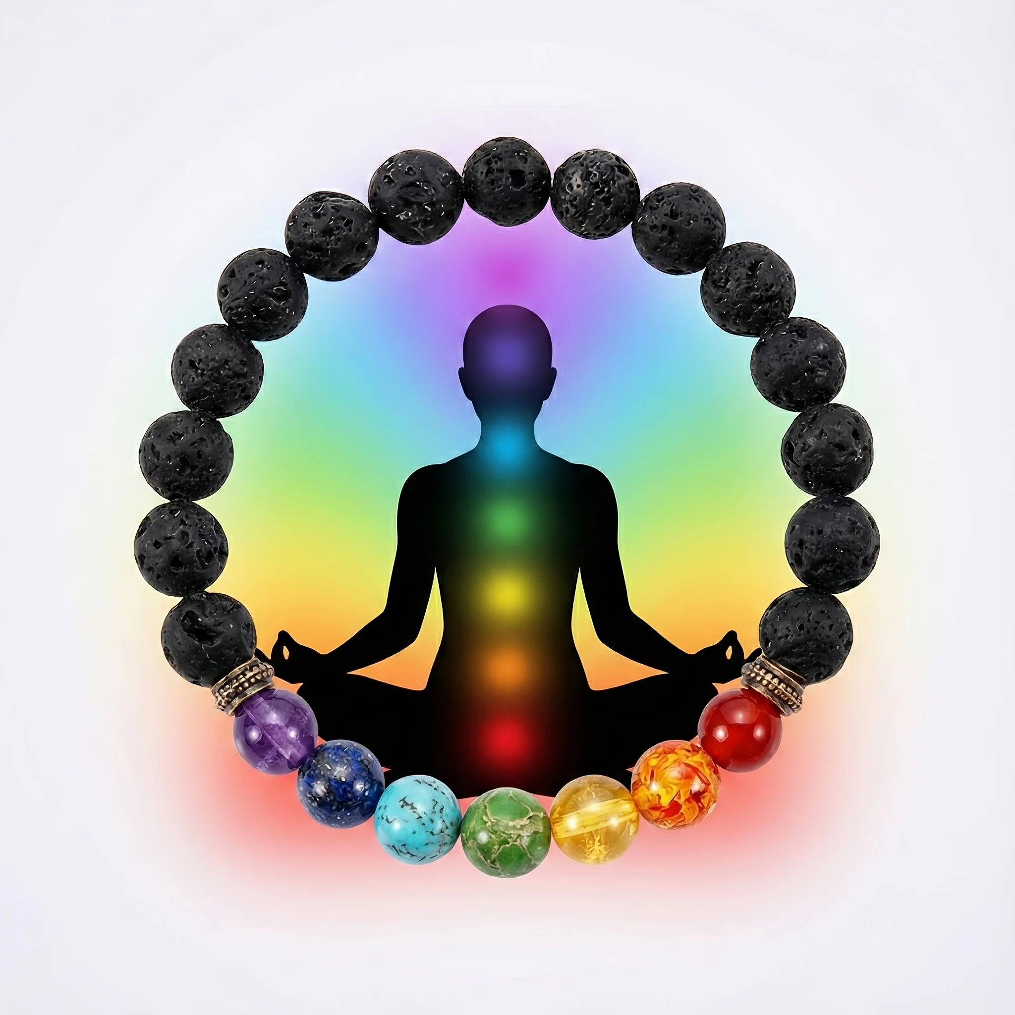 4PCS Flower of Life Natural Stone Crystal Jewelry Set | Natural Stone Bracelet + Sri Yantra Symbol Orgonite Pendant + Necklace +