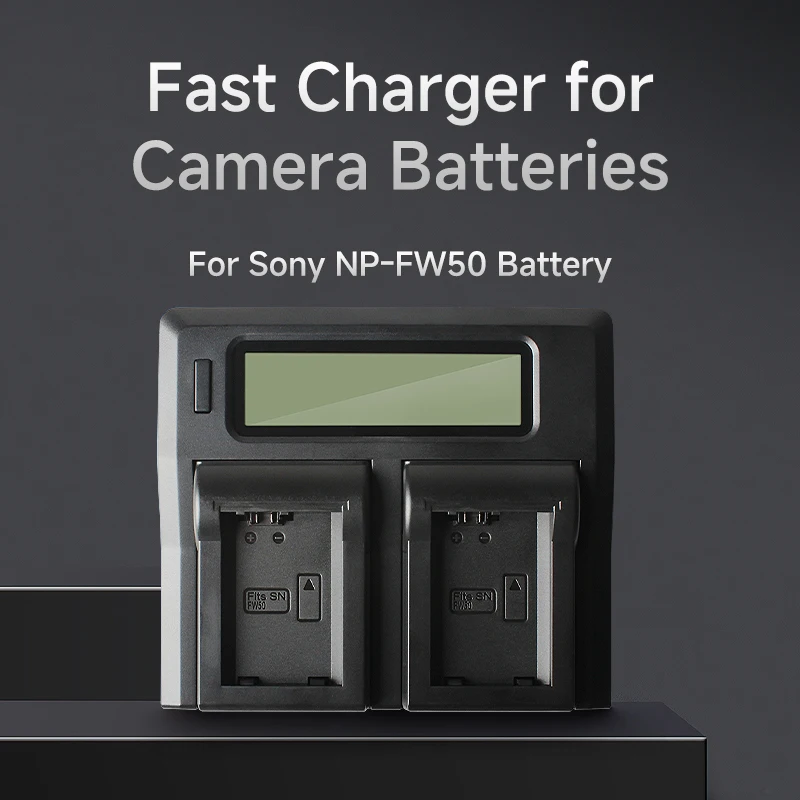 NP-FW50 Battery Dual Charger, Compatible with A7M3/A6400 Cameras For SONY Alpha NEX-3 a7R a7S NEX-7 A7 7R II 2 RX10 5R F3 D a650