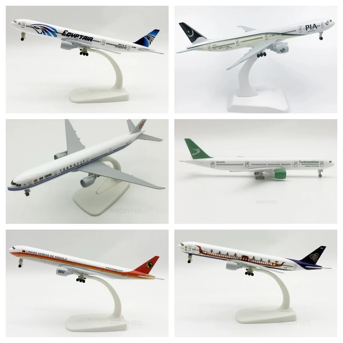 20cm Aircraft Models B777 Series Metal Replica Diecast Airplanes B777 Air France Emirates Airways with Landing Gears Home Decor