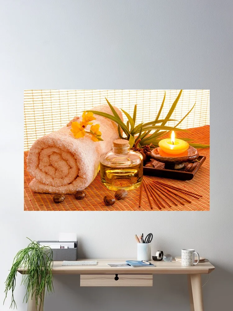 Spa Serenity Spa a Relaxing Atmosphere Art Print Canvas Poster, Living Room Decor, Home Wall Picture