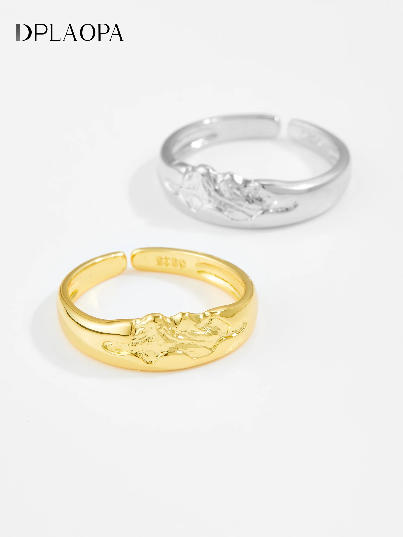 

DPLAOPA Стерлингового Серебра 925 пробы Золото Необычное Кольцо Открытое Регулируемое Женское Кольцо 2025 Новый Дизайн Изящные Повседневные Модные Ювелирные Изделия Подарок