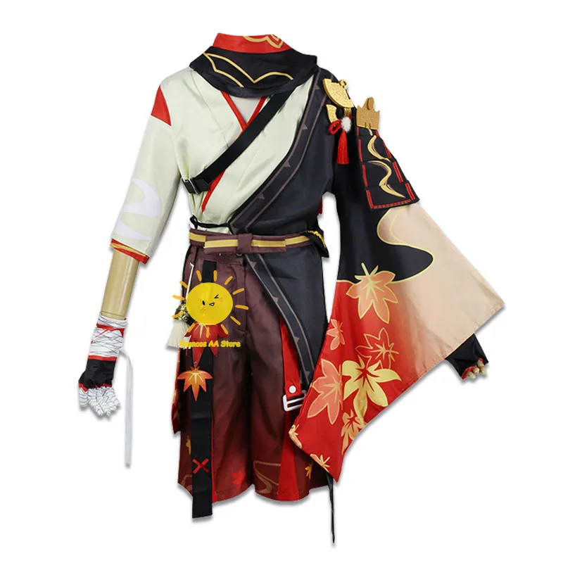 Kaedehara-Juego de Cosplay de Kazuha para hombre y mujer, disfraz de Kaedehara Kazuha, uniforme de Halloween, ropa de carnaval, conjunto de peluca