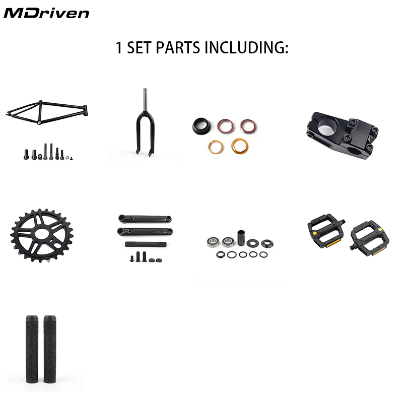 

Групповой набор деталей M Driven BMX, включая раму, вилку, стержни, проектор, шатуны, педаль и т. д.