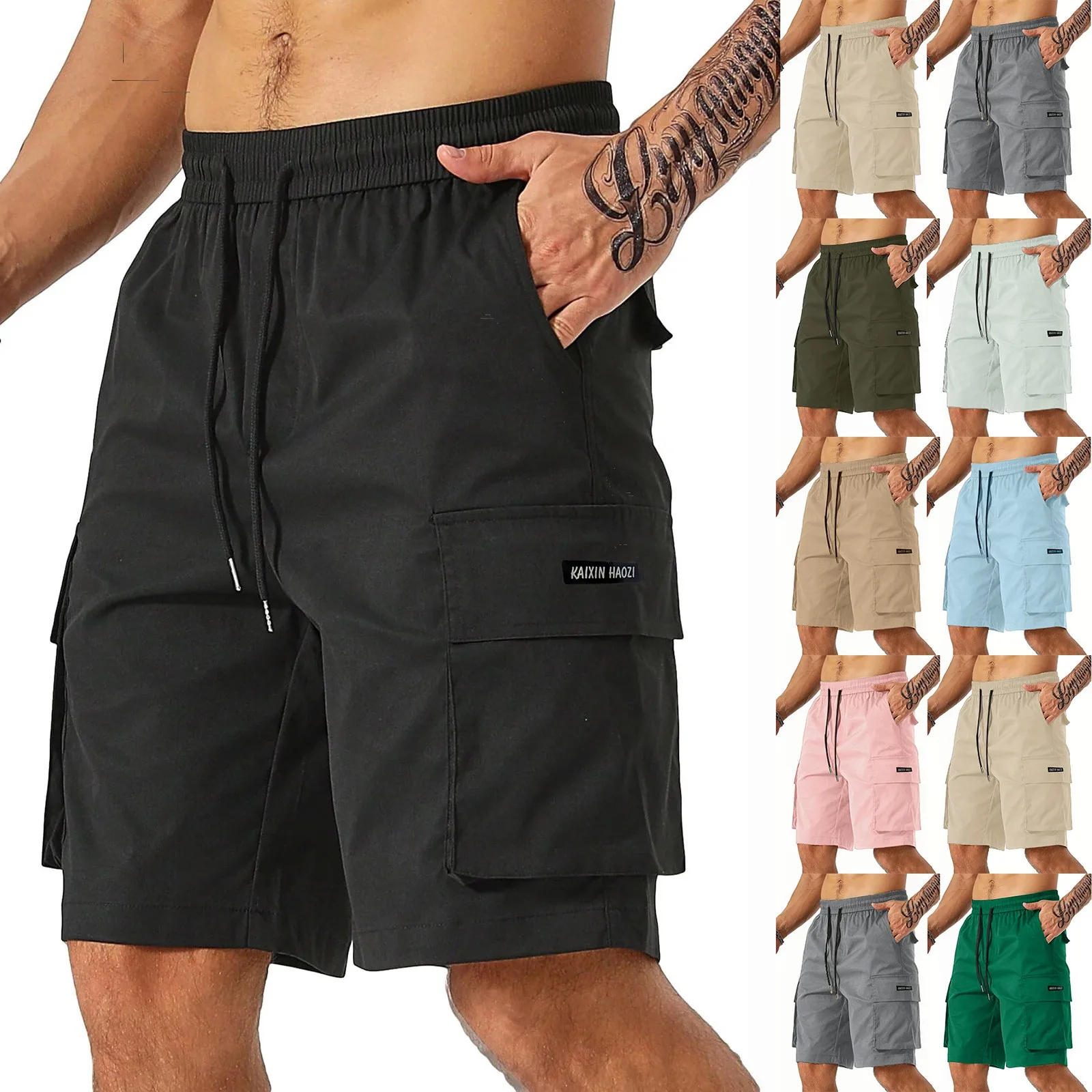 

Fashion Men's Cargo Shorts Casual Multi-pocket Drawstring Shorts Summer High Quality Outdoor Hiking Jogging Shorts
