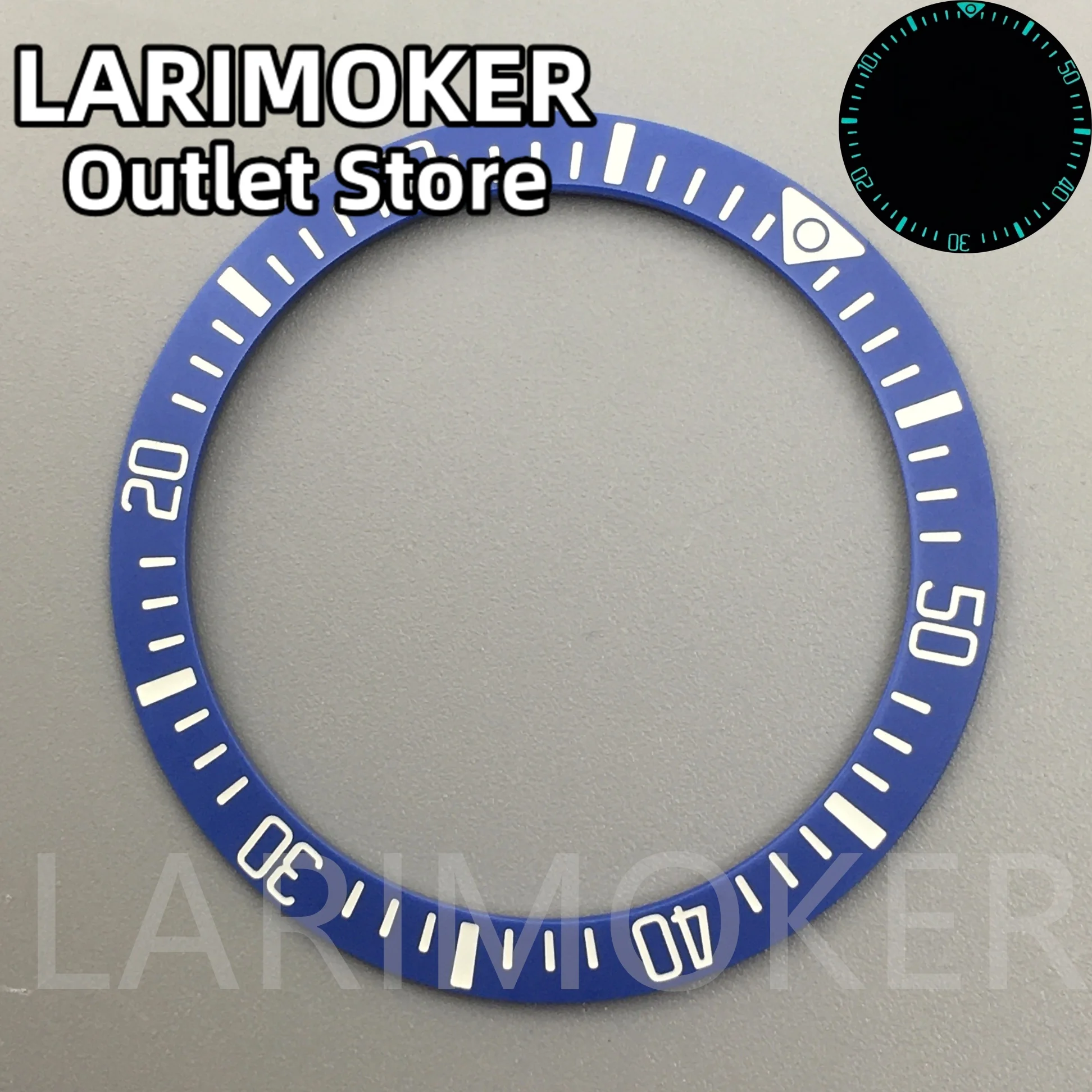 LARIMOKER 38 مللي متر إطار سيراميك مضيء عالي الجودة منحدر إدراج علبة الساعة أجزاء إكسسوارات الساعة