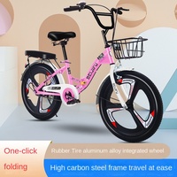 Cross Life New Children's Folding Bicycle 18-20-22 Inch Comfortable Pedal Bicycle Integrated Wheel Princess Style Safety Bicycle