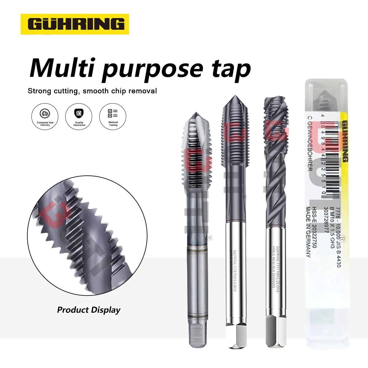 

7777 CNC Lathe Stainless Steel Series Spiral Tap M3x0.5 M5x0.8 M20x2.5 7778 Series Tip Tap Cobalt Containing High Hardness Tap