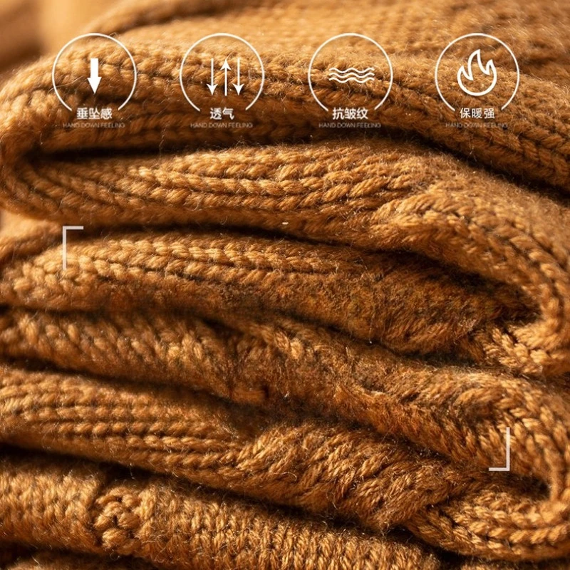 سترة محبوكة بياقة بولو للرجال، تصميم أزرار الصدفة، مزيج صوف عالي الجودة، نمط المال القديم