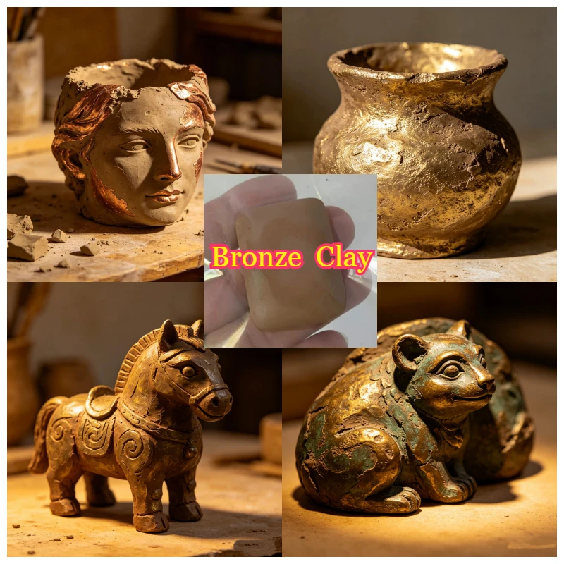 100/300G Handmade Bronze Clay Materials DIY High Purity Metal Antique Bronze Ware Adult Children Creative Handmade Rings Clay