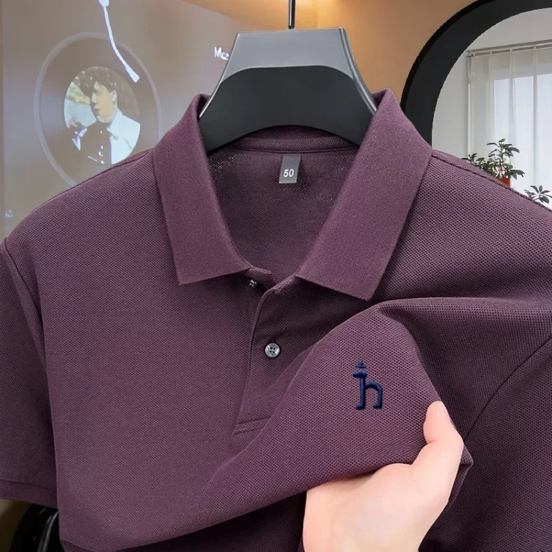 100% reine Baumwolle, hochwertiges Marken-Poloshirt für Herren, kurzärmelig, Sommermode, exquisit gesticktes Golf-Oberteil, lässiges T-Shirt. ﻿ – Detail 19
