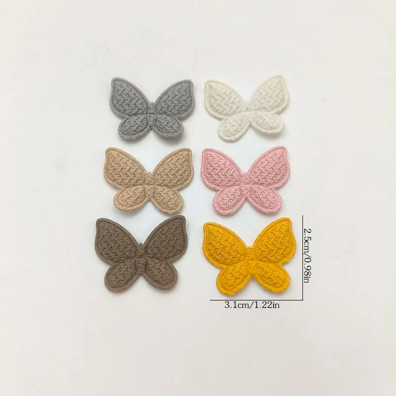 60 Stück 3 x 2,5 cm gepolsterte Schmetterlings-Applikationen im Herbst-Winter-Stil für DIY-Haarspangen, Handschuhe, Hüte, Zubehör, Aufnäher – Detail 2