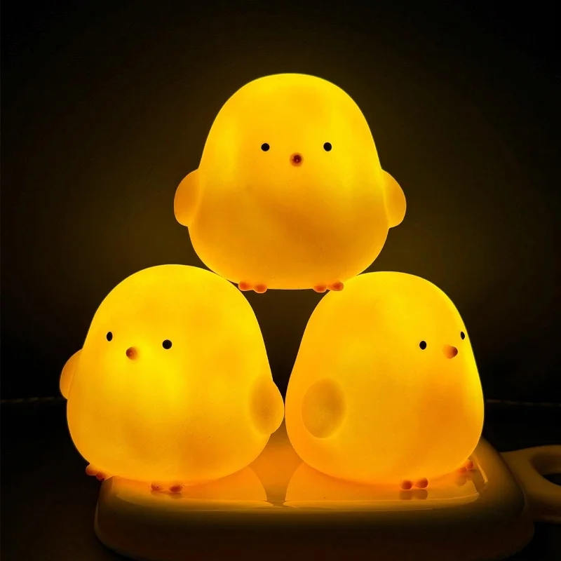 Chicken LED Night Light Bedroom Decoration Cute Cartoon Animal Night Light Christmas Gifts For Kids Room Bedside Sleeping Lamp