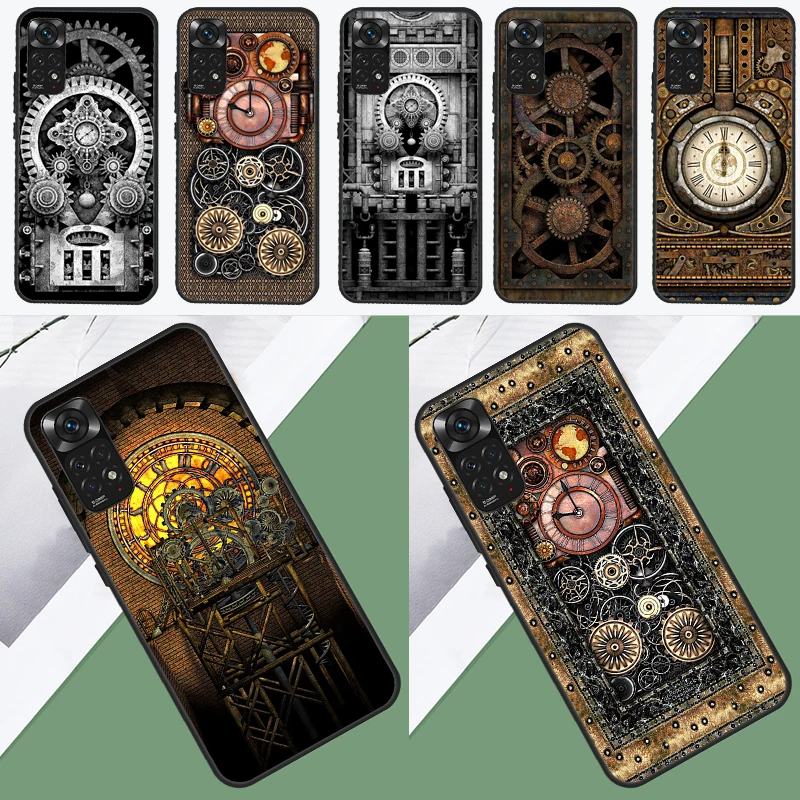 Чехол в стиле стимпанк для Xiaomi Redmi Note 12 Pro Plus 8 9 10 11 Pro 8T 9S 10S 11S 12S 9C 10A 10C 12C