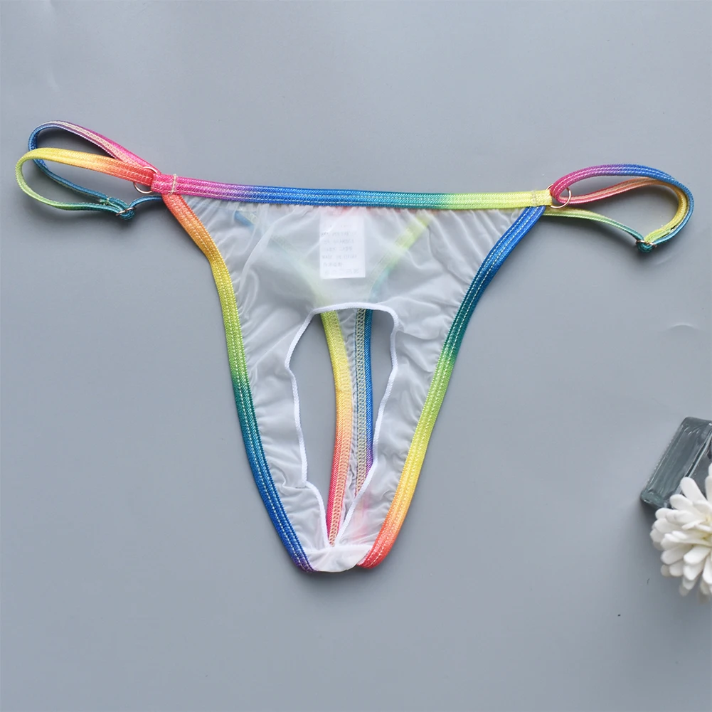 Mens See Through Hollow Out G String Underwear For Hot Man Sexy Tоy Mens T-back Ultra-thin Sexy Lingerie Femboy Mesh Underpants