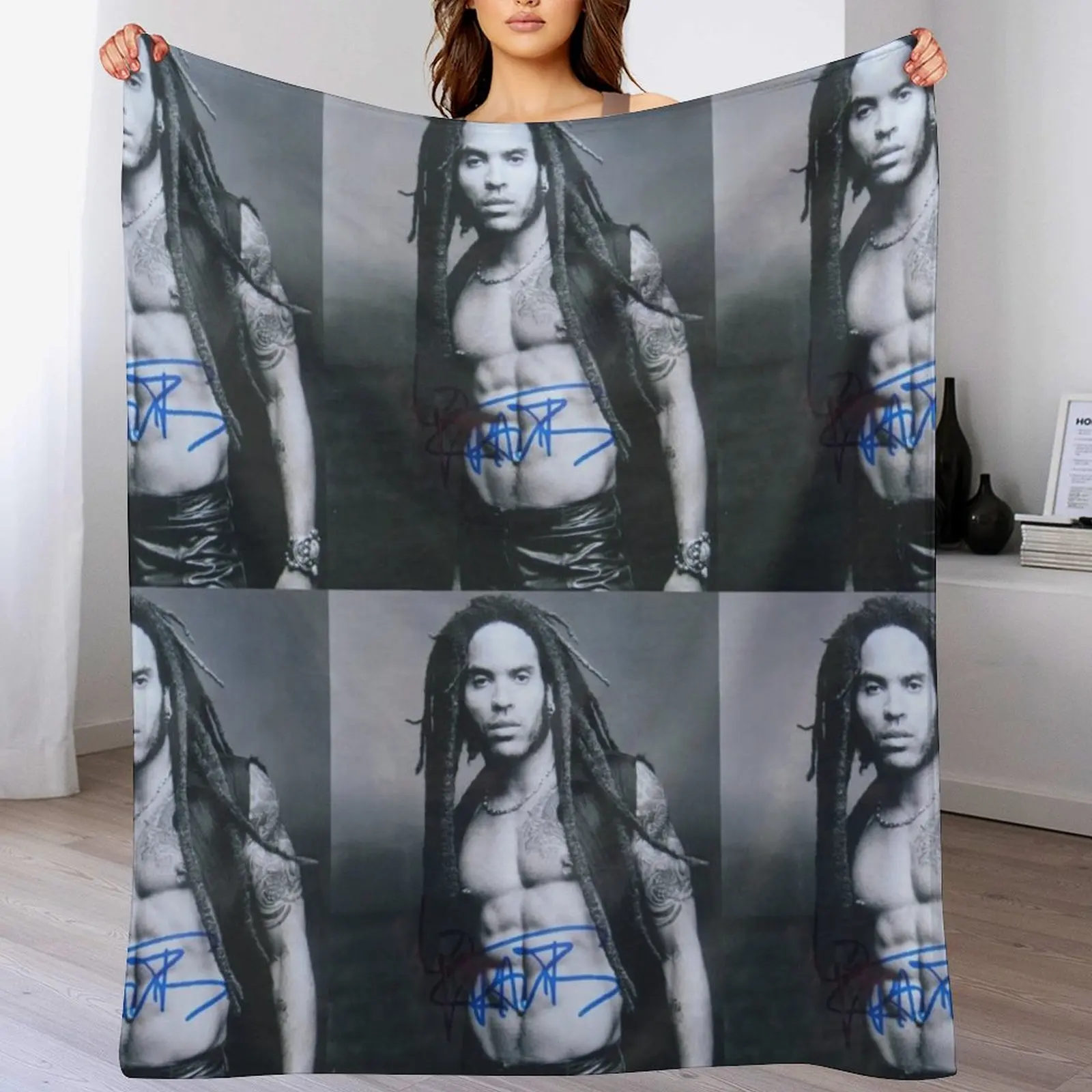 lenny kravitz Signed Throw Blanket Fade Resistant Durable Throw Blanket