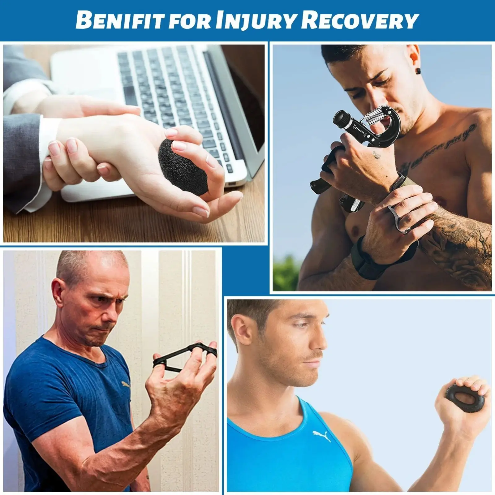 Grip Strength Grips Men'S Professional Training Arm Hand Strength Rehabilitation Stress Reduction Wrist Count Adjustable Grips