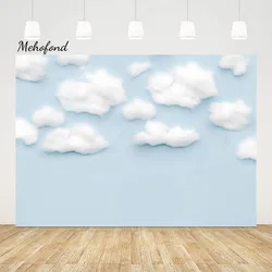 Mehofond Photography Backdrop Newborn Birthday Party Baby Shower Blue Sky White Cloud Background Cake Smash Decor Photo Studio