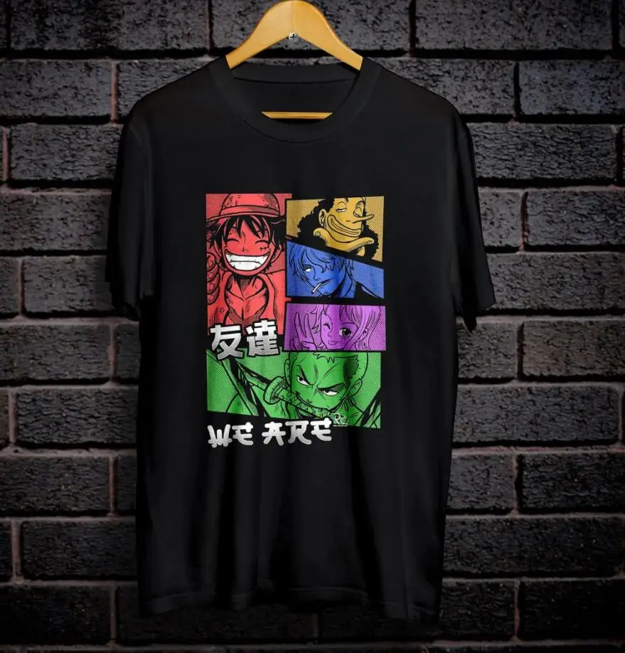 

T Shirt Men's One Piece Luffy Zoro Cotton Crew Neck Short Sleeve Tops Tees Casual Clothing Vintage Harajuku Women Couple Unisex