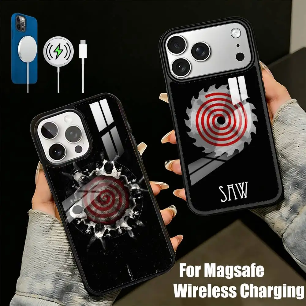 

Saw P-Puppet Printed B-Billy the PuppetS Phone Case For iPhone17,16,15,14,13 Plus,Pro Max Magnetic For Magsafe Wireless Charging