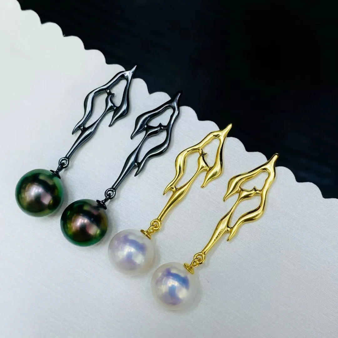 

Оптовая продажа, серьги из стерлингового серебра 925 пробы, фурнитура для крепления, базовые монтажные детали, аксессуар для жемчуга 10-12 мм