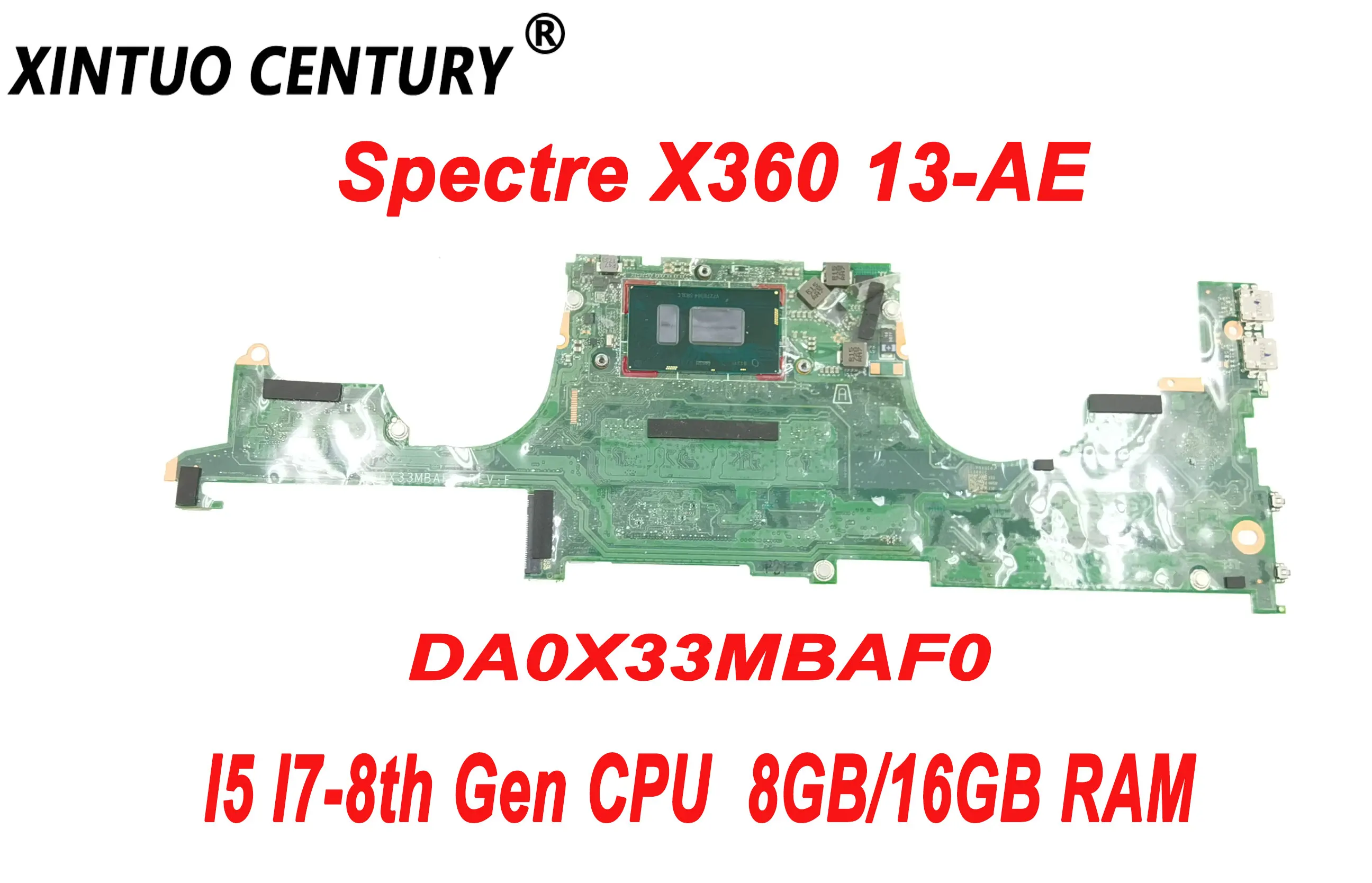 

DA0X33MBAF0 Motherboard for HP Specter X360 13-AE 13-AE012DX Laptop Motherboard with I5 I7-8th Gen CPU 8GB/16GB RAM DDR4 Tested