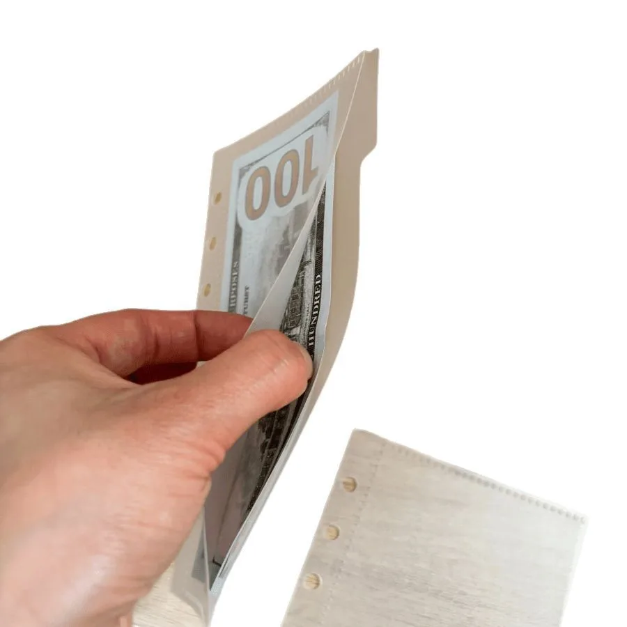 A6 Transparent White Binder Pockets Binder Folders for Notebook Divider Page Waterproof PVC Leaf Document Filing Bag