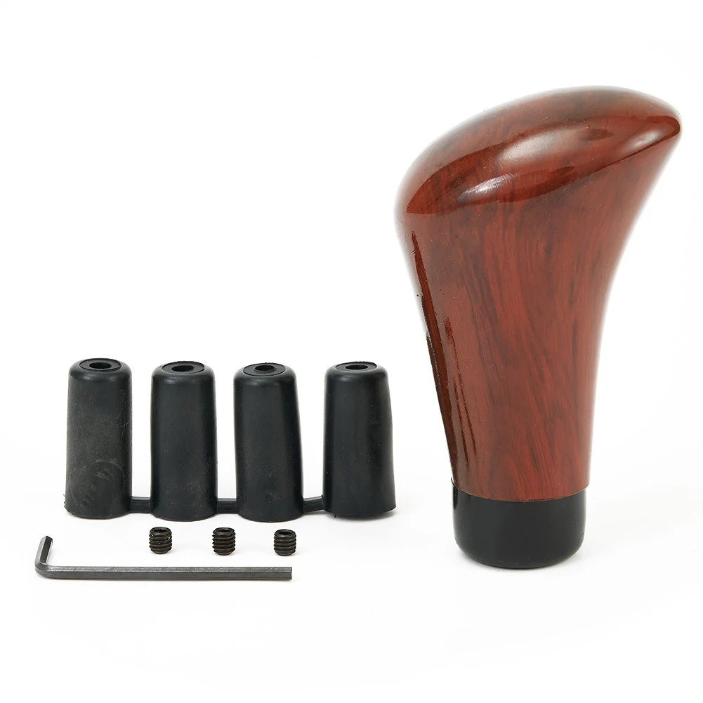 Universal Walnut Wood Grain Car Gear Head Shift Shifter Lever Stick Knob Auto Gear Shift Knob Rubber Sleeves