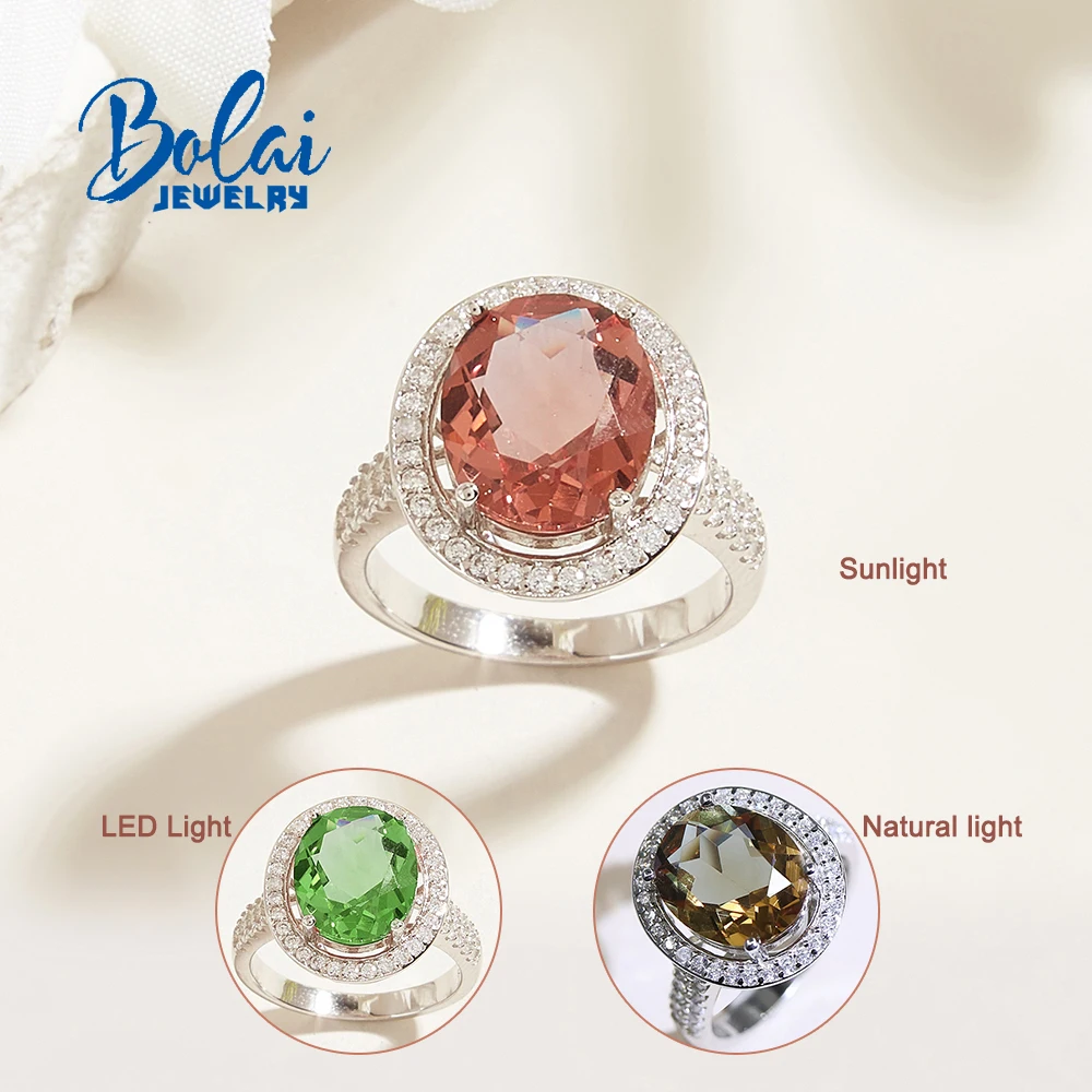 Gorgeous premium design diaspore color changing zultanite ring for women's light luxury summer new 925 sterling silver jewelry