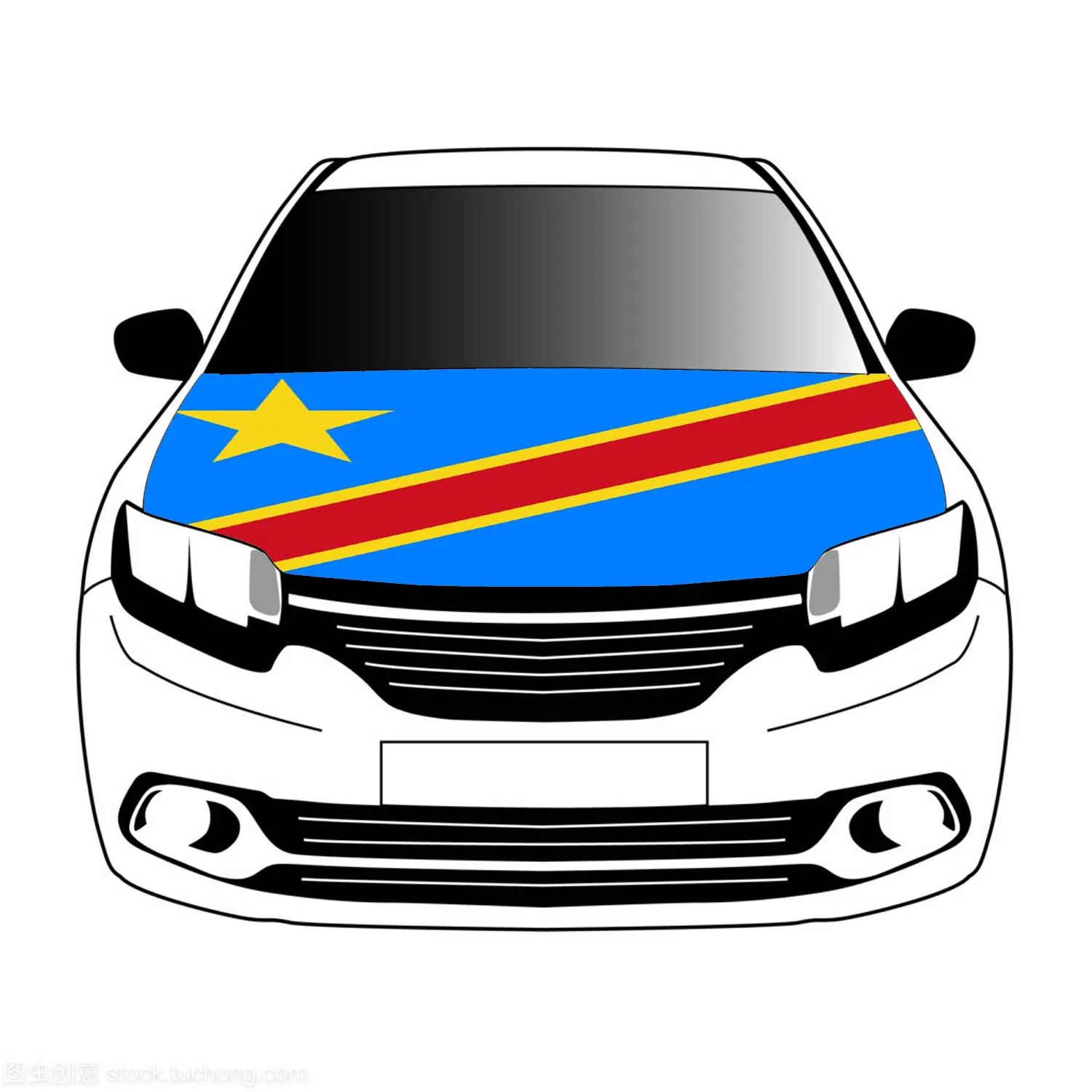 the Congo flags car Hood cover flags 3.3x5ft/5x7ft 100%polyester,car bonnet banner