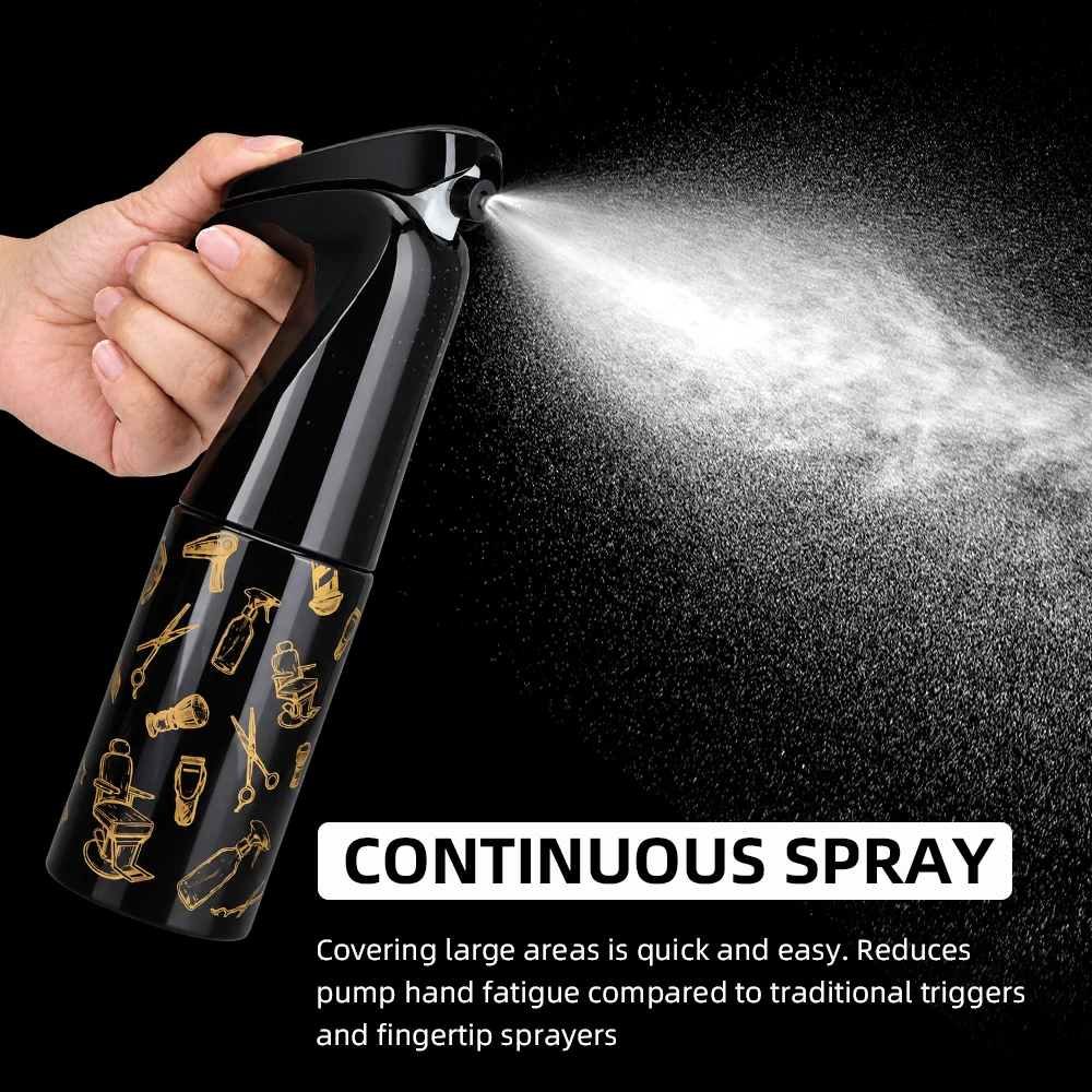 Professional Barber Spray Bottle 360° Continuous Mist Hair Salon Stylist Water Sprayer Durable Refillable Tool