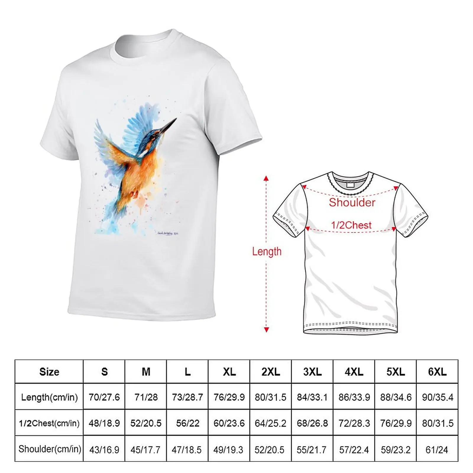 Kingfisher watercolour T-Shirt Minimal Art Print T-Shirt
